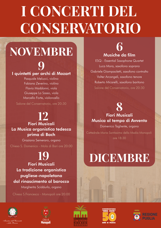 I Concerti del Conservatorio - novembre e dicembre 2022